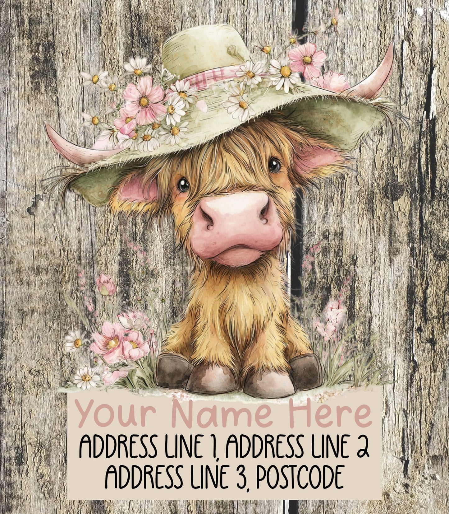 Summer Highland Cow Address Labels
