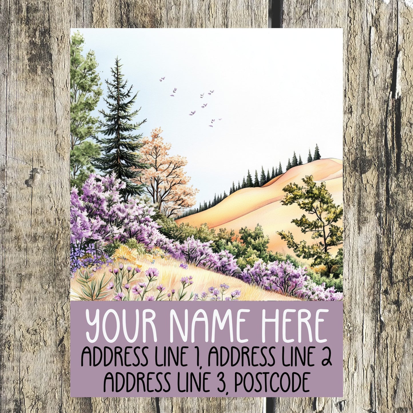 Lavender Field Address Labels