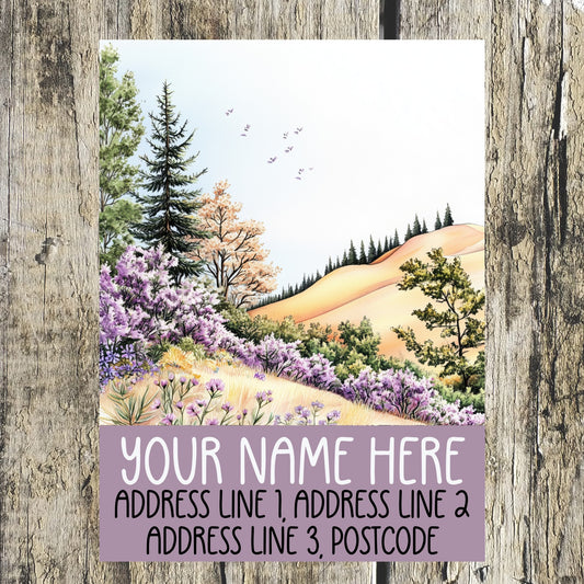 Lavender Field Address Labels