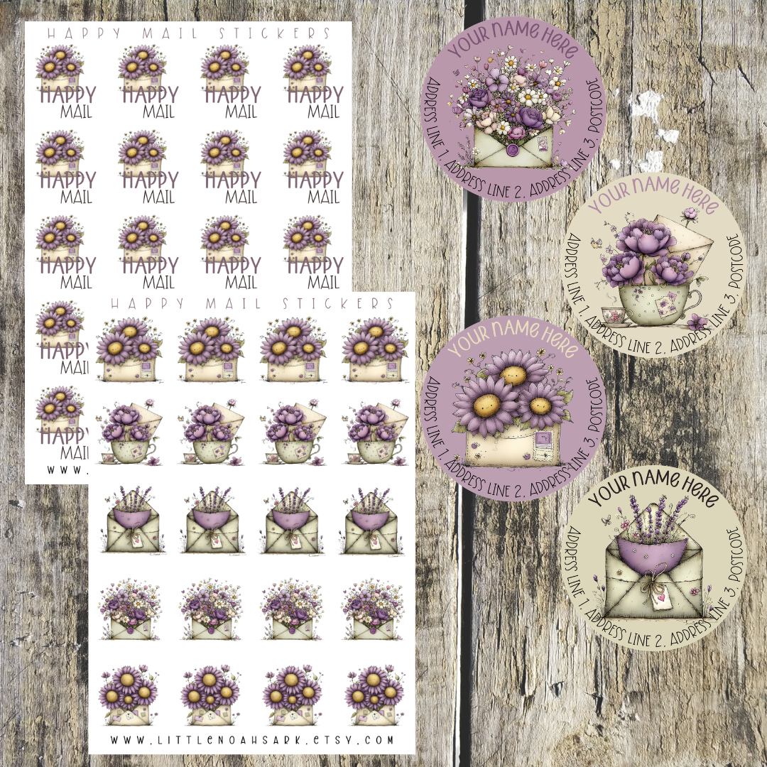 Purple mini label bundle