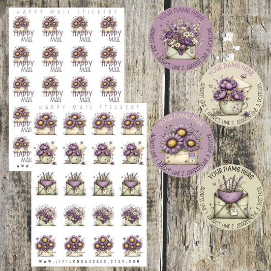 Purple mini label bundle
