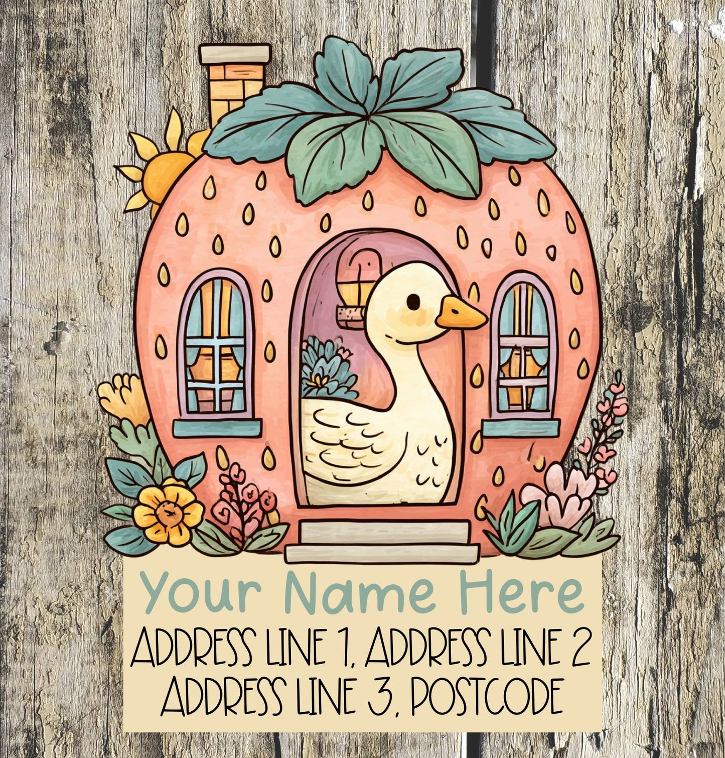 Strawberry Duck Address Labels