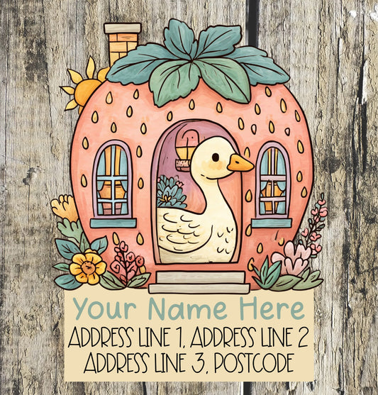 Strawberry Duck Address Labels
