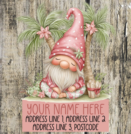 Pink Gnome Summer Address Labels