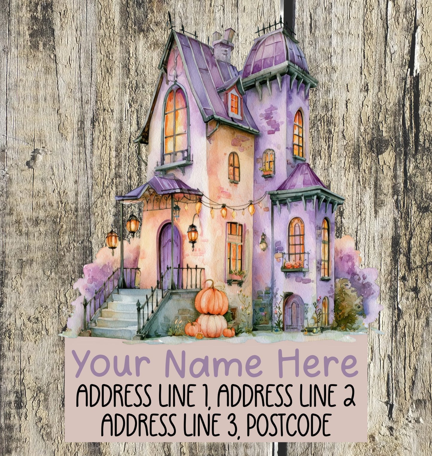 Purple Halloween Address Labels