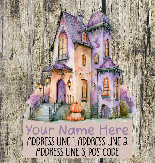 Purple Halloween Address Labels