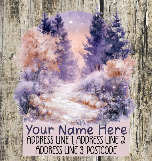 Purple Halloween Address Labels